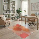 Orange Watercolor Splash Abstract Area Rug