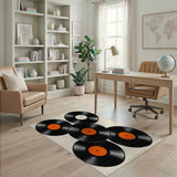 Stacked Vinyl Records Area Rug