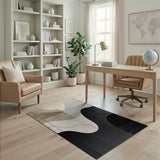Beige Neutral Abstract Wave Area Rug
