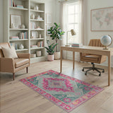 Teal Magenta Southwestern Area Rug