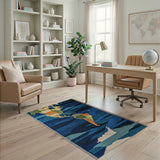 Vibrant Americas World Map Area Rug