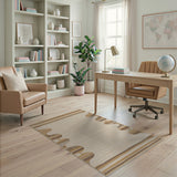 Beige Tan Wavy Abstract Area Rug