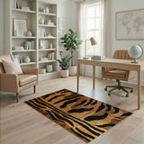 Tiger Stripe Brown Tan Area Rug