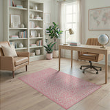 Pink Trellis Geometric Area Rug