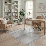 Geometric Modern Grey Tonal Stripe Area Rug