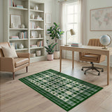 Green Shamrock Gingham Plaid Area Rug