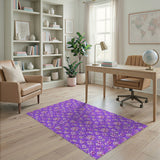 Purple Floral Vintage Floral Vintage Area Rug