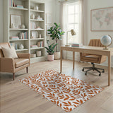 Orange Leaf Silhouette Area Rug