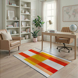 Bold H-Shaped Geometric Stripe Area Rug
