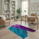 Plush Teal Purple Shag Area Rug