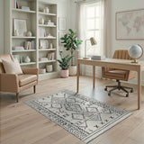 Black and White Heritage Tribal Black White Heritage Tribal Geometric Rug