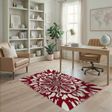 Red Persian Floral Medallion Rug