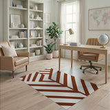 Orange Bold Geometric Orange Area Rug