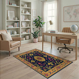Ornate Navy Persian Medallion Area Rug