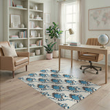 Floral Vintage Vintage Blue Floral Swirl Area Rug