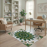 Emerald Peacock Mandala Persian Rug