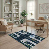 ODIKA Washable Kids Airport Play Mat Rug - Low Pile Non-Slip City Map Area Rug for Playroom & Bedroom