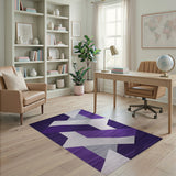 Purple Geometric Interlock Area Rug