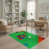 Cartoon Billiards Rack Pool Table Area Rug