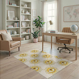 Golden Evil Eye Sunburst Boho Area Rug