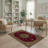 Ornate Maroon Mandala Persian Rug