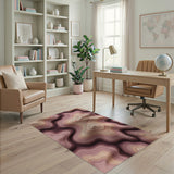 Purple Layered Wave Abstract Area Rug