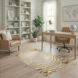 Sandy Beach Seashell Washable Area Rug