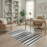 Geometric Modern Black and White Bold Black White Geometric Stripe Area Rug