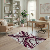 Purple Marble Vein Abstract Area Rug