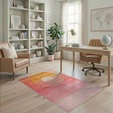 Orange Sunset Geometric Area Rug