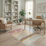 Modern Geometric Oval Multi-Color Area Rug