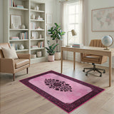 Traditional Persian Pink Persian Floral Medallion Rug