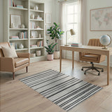 Black and White Bold Striped Bold Black White Striped Woven Area Rug
