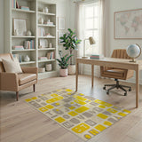 Playful Yellow Alphabet ABC Kids Rug