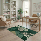 Emerald Monstera Leaf Area Rug