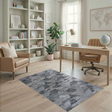 Abstract Grey Camo Area Rug