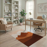 Layered Terracotta Mountains Area Rug