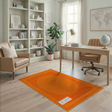Vibrant Orange Geometric Shag Area Rug