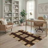 ODIKA Brown Vintage Book Area Rug