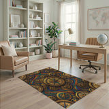 Rainbow Compass Gears Area Rug