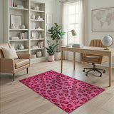 Hot Pink Hot Pink Leopard Print Area Rug