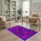 Vibrant Pink Blue Traditional Persian Area Rug