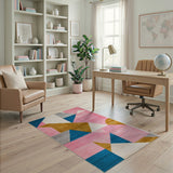 Vibrant Multi-color and Patterns Vibrant Geometric Multi-Color Area Rug