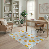 Zesty Orange Slice Fruit Pattern Area Rug