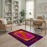 Neon Cyber Phone Glow Area Rug