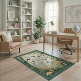 Enchanted Forest Butterflies Mushrooms Area Rug
