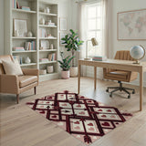Pink Hearts Arrows Geometric Area Rug