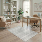 Striped Grey Striped Geometric Area Rug