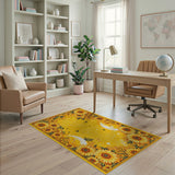 Celestial Sunflower Yellow Area Rug