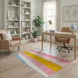 Vibrant Multi-Color Vertical Stripe Area Rug
